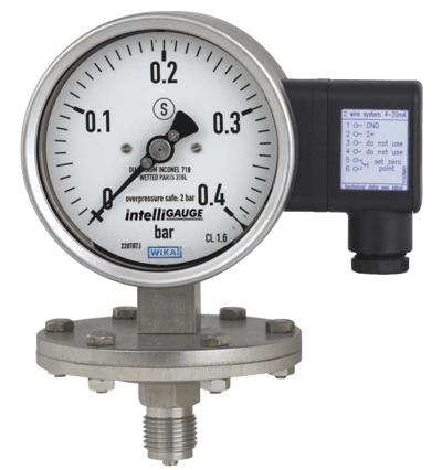 WIKA Diaphragm Pressure Gauge with Output Signal, Model PGT43.100, PGT43.160.png