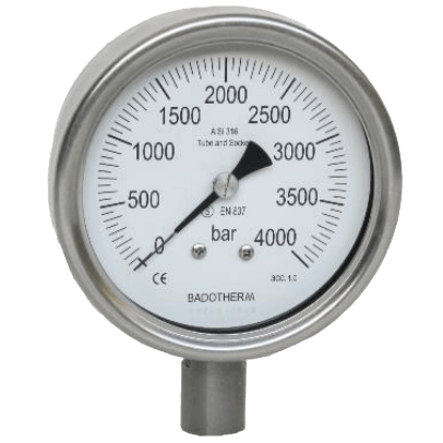 Badotherm High Pressure Solid Front Pressure Gauge, BDT20 HP