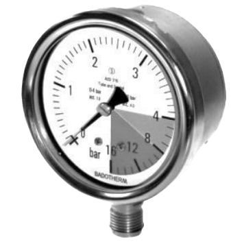 Badotherm Solid Front Pressure Gauge, BDT20-P