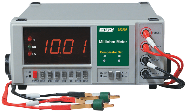 Extech High Resolution Precision Milliohm Meter for 110Vac, 380560