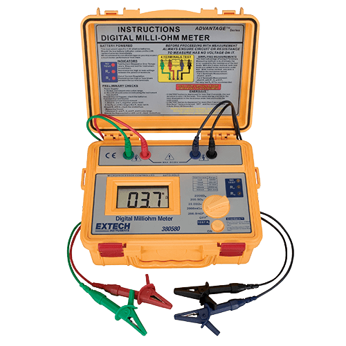 Extech Battery Powered Milliohm Meter, 380580