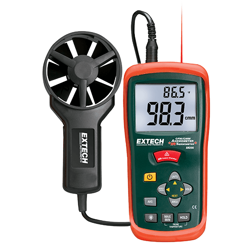 Extech CFM/CMM Mini Thermo-Anemometer with built-in InfraRed Thermometer, AN200