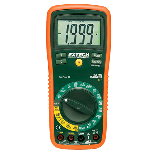 Extech 8 Function True RMS Professional MultiMeter, EX411