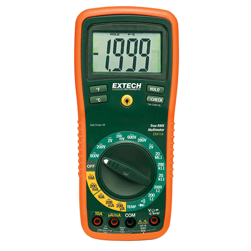 Extech 8 Function True RMS Professional MultiMeter, EX411A