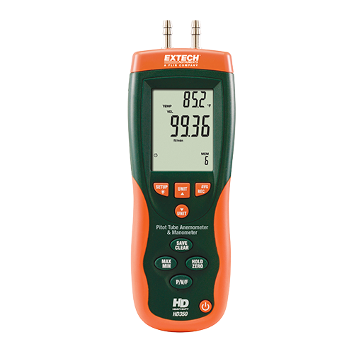 Extech Pitot Tube Anemometer + Differential Manometer, HD350