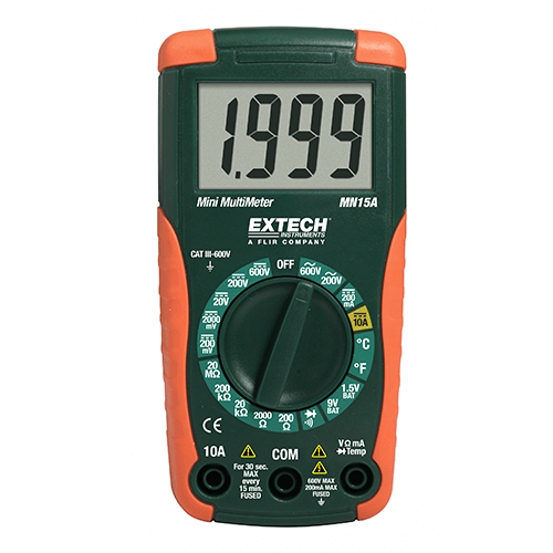 Extech Digital Mini MultiMeter, MN15A