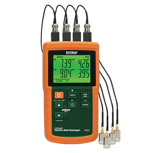 Extech 4-Channel Vibration Meter/Datalogger, VB500