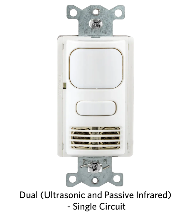 Dual (Ultrasonic and Passive Infrared), Single Circuit.png