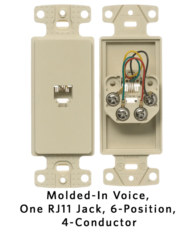Molded-In Voice - One RJ11 Jack, 6-Position, 4-Conductor.png