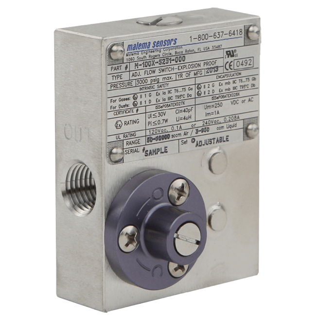 Malema Adjustable Flow Switch, M-100X