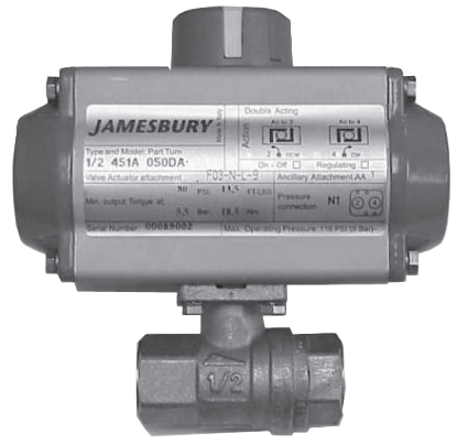 Metso Jamesbury Automated Brass Ball Valve, Series 451A
