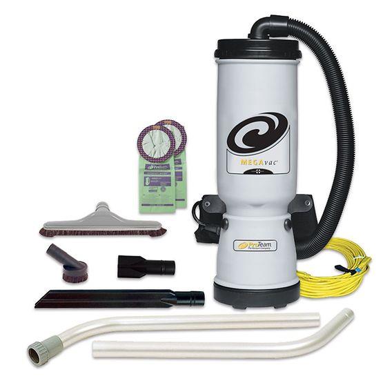 MegaVac 10 qt. Backpack Vacuum w/ Blower Tool and Hard Surface Horse Hair Brush Tool Kit
