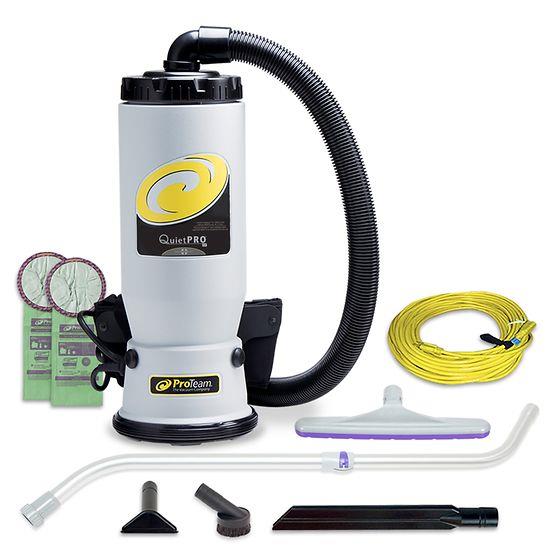 QuietPro® BP 6 qt. Backpack Vacuum w/ Xover Multi-Surface Telescoping Wand Tool Kit