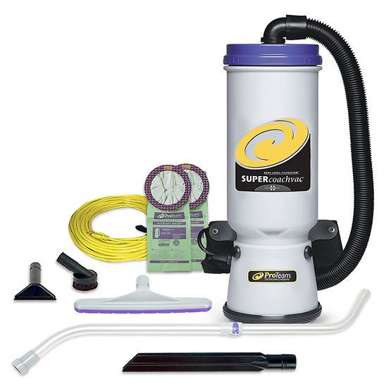 Super CoachVac 10 qt. Backpack Vacuum w/ Xover Multi-Surface Telescoping Wand Tool Kit