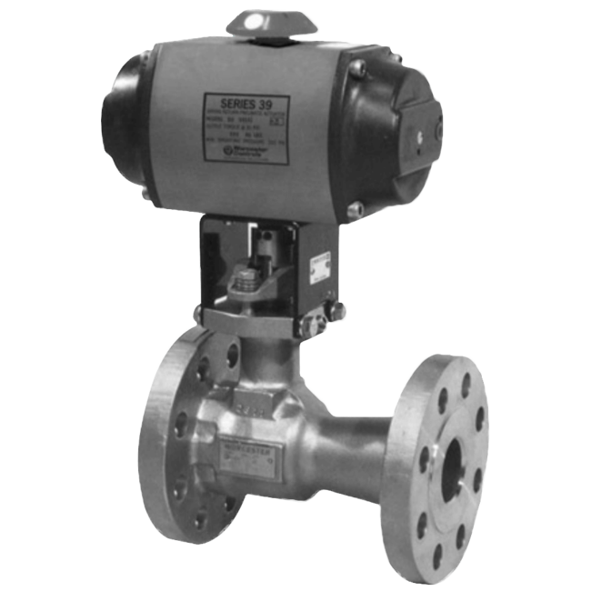 Worcester-Controls Valve, Three-Piece, Full-Port Flanged, One-Piece Flanged