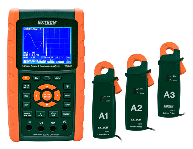 Extech 200A Power Analyzer Kit PQ3470, PQ3470-2